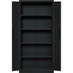 Professional Metal Storage Cabinet 2 doors 900x400x1800mm Lock 4 adjustable shelves Black - MXFC14BLACK
