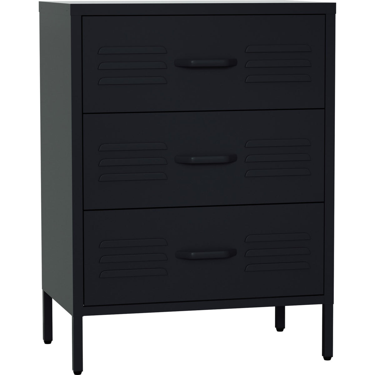 Metal Storage Cabinet 3 Drawers 600x380x800mm Black - MXHDC001BLACK