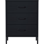 Metal Storage Cabinet 3 Drawers 600x380x800mm Black - MXHDC001BLACK