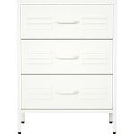 Metal Storage Cabinet 3 Drawers 600x380x800mm White - MXHDC001WHITE