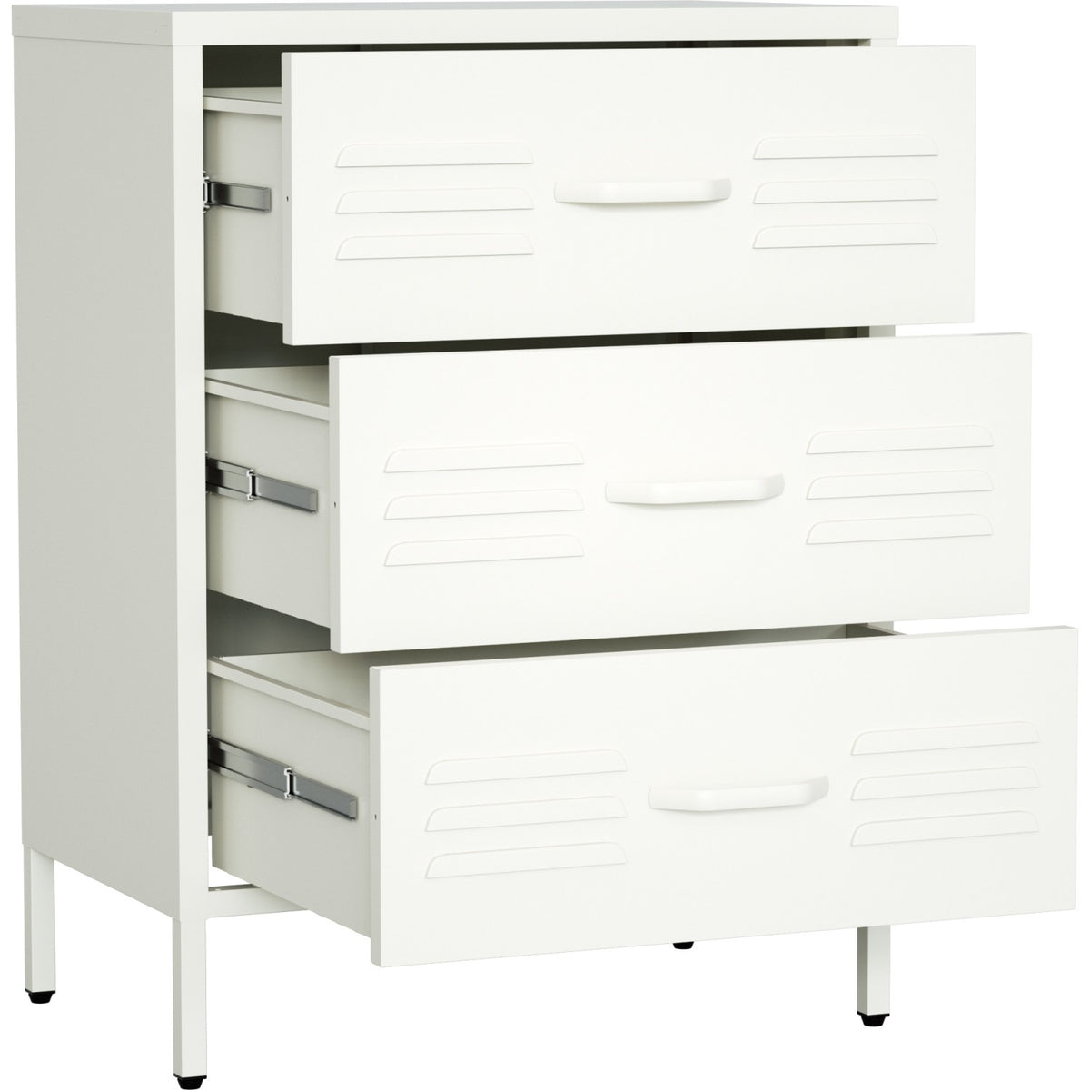 Metal Storage Cabinet 3 Drawers 600x380x800mm White - MXHDC001WHITE