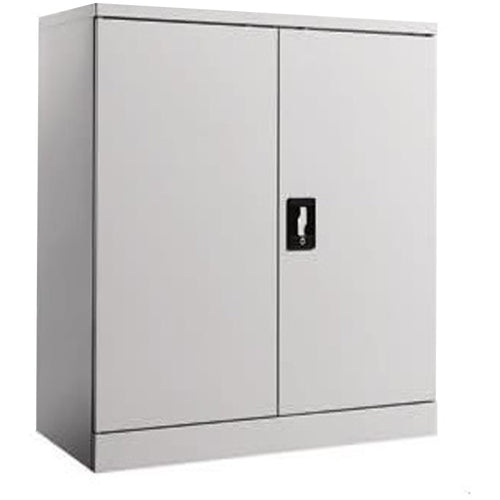 Commercial Metal Grey Storage Cabinet 1 Shelf 2 Door Lockable 900x400x900mm - MYOC04