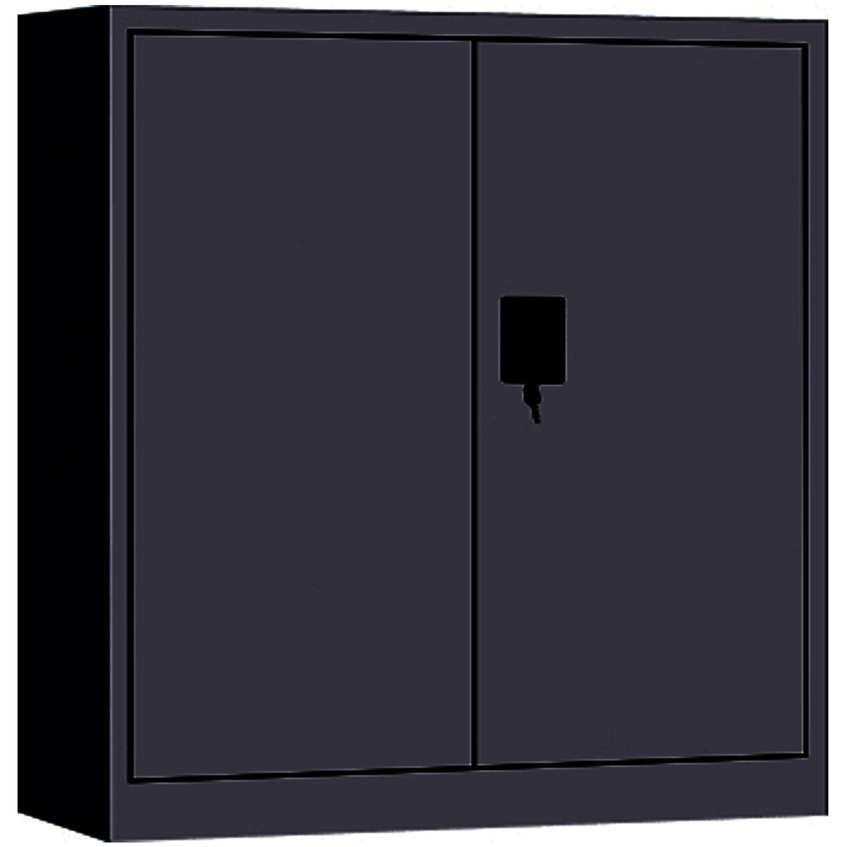 Commercial Metal Black Storage Cabinet 1 Shelf 2 Door Lockable 900x400x900mm - MYOC04BLACK