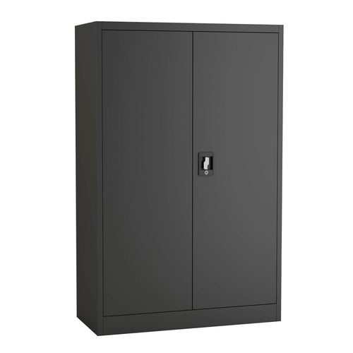 Commercial Metal Black Storage Cabinet 2 Shelves 2 Door Lockable 900x400x1400mm - MYOC05BLACK