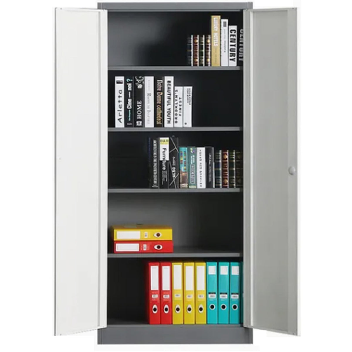 Commercial Grey Steel Cabinet 4 Shelves 2 Door 900x400x1850mm - MYSC07