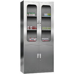 Commercial Stainless Steel Cabinet 3 Shelves 4 Doors 900x400x1800mm - MYSLC02