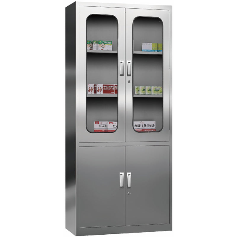 Commercial Stainless Steel Cabinet 3 Shelves 4 Doors 900x400x1800mm - MYSLC02