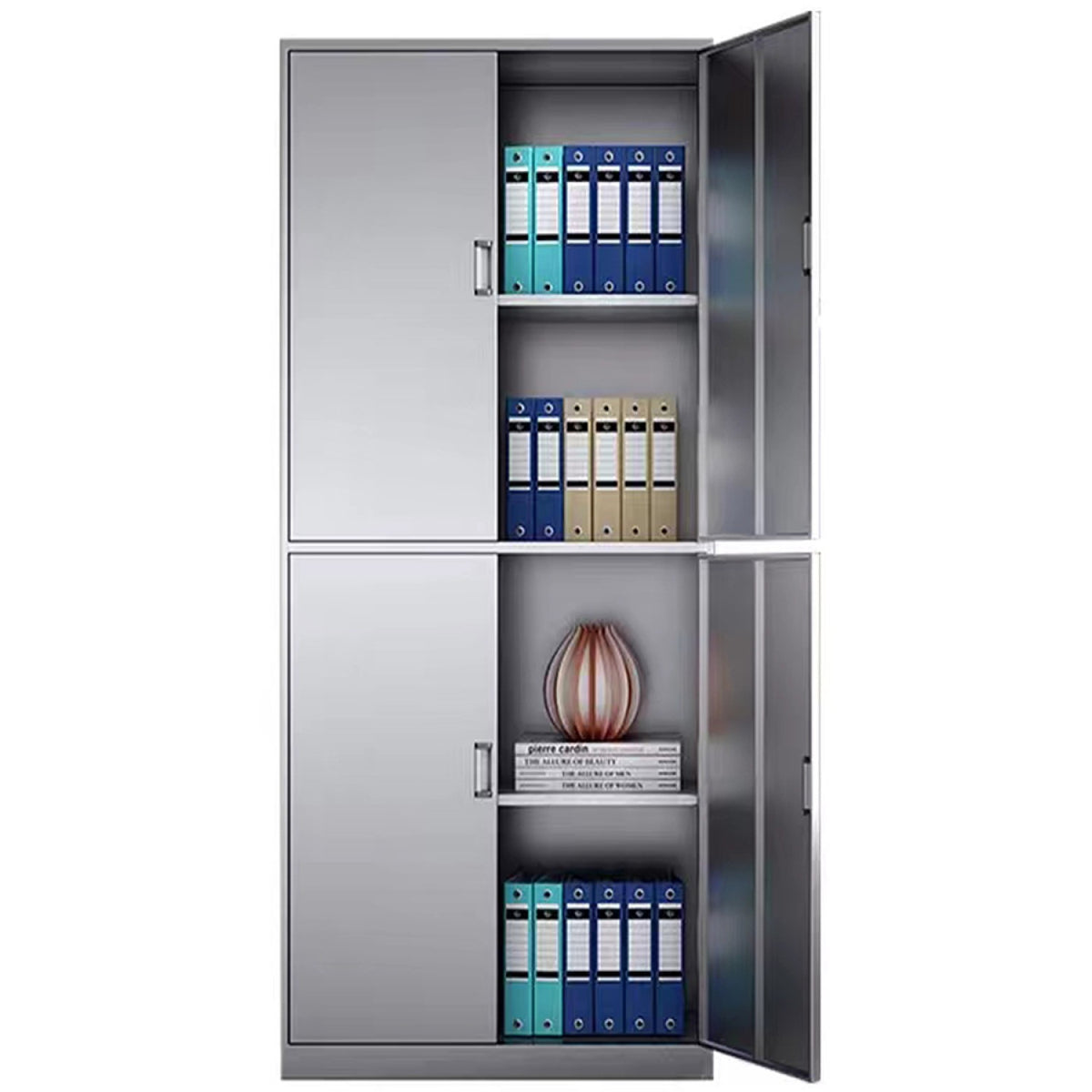 Commercial Stainless Steel Cabinet 2 Shelves 4 Doors 900x400x1800mm - MYSLC05
