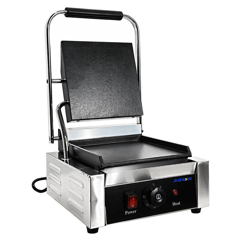 Commercial Electric Contact Grill / Panini Press Flat Plates 240x240mm 1.8kW - NEXORA104