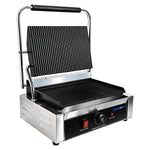 Commercial Electric Contact Grill / Panini Press Ribbed Plates 345x235mm 2.2kW - NEXORA106