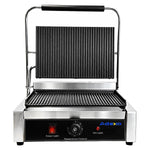 Commercial Electric Contact Grill / Panini Press Ribbed Plates 345x235mm 2.2kW - NEXORA106