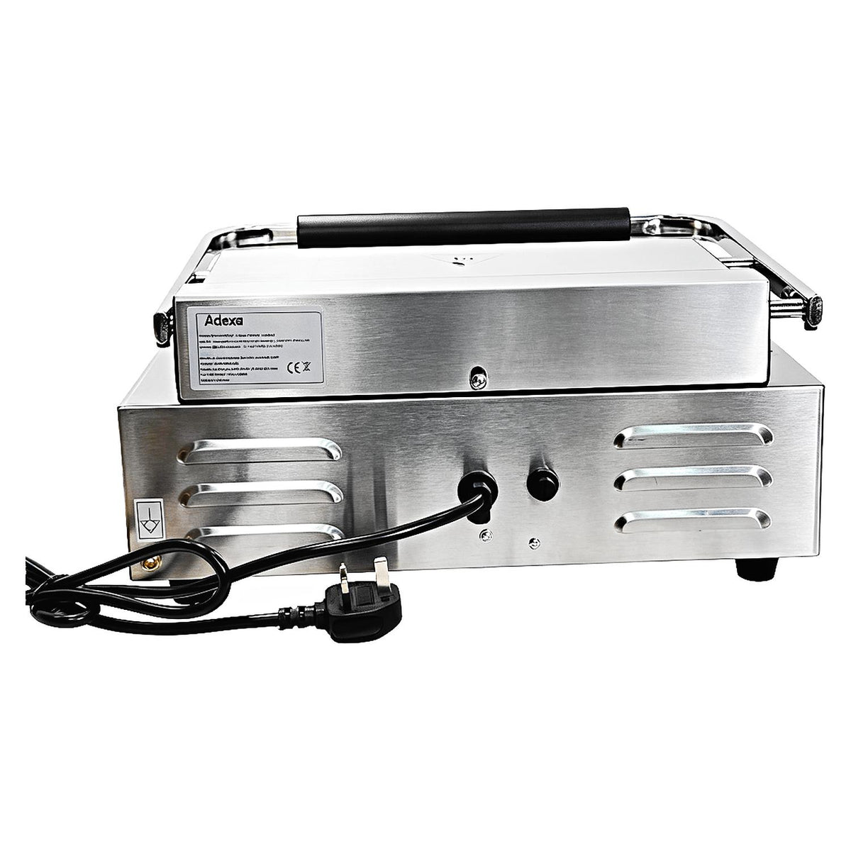 Commercial Electric Contact Grill / Panini Press Ribbed Plates 345x235mm 2.2kW - NEXORA106