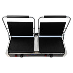 Commercial Double Contact Grill / Panini Press Ribbed Plates 2x 345x235mm 4.4kW - NEXORA112