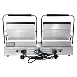 Commercial Double Contact Grill / Panini Press Ribbed Plates 2x 345x235mm 4.4kW - NEXORA112