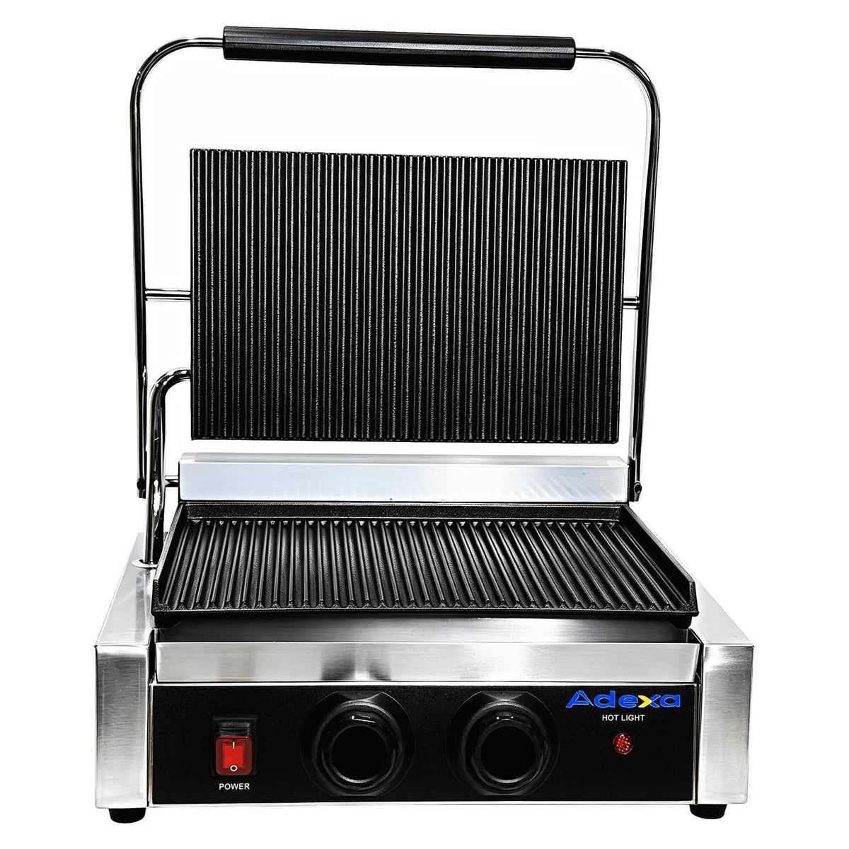 Commercial Digital Contact Grill / Panini Press Ribbed Plates 345x235mm 2.2kW - NEXORA114