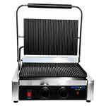 Commercial Digital Contact Grill / Panini Press Ribbed Plates 345x235mm 2.2kW - NEXORA114