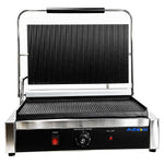 Commercial Electric Contact Grill / Panini Press Oversized Ribbed Plates 470x358mm 2.8kW - NEXORA116