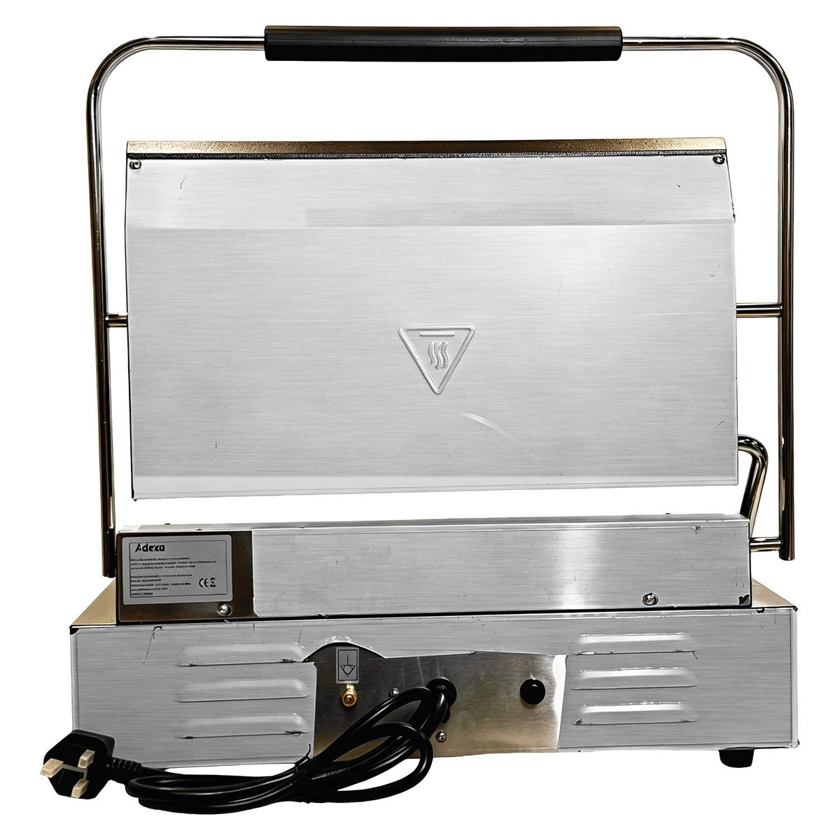 Commercial Electric Contact Grill / Panini Press Oversized Ribbed Plates 470x358mm 2.8kW - NEXORA116
