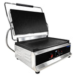 Commercial Electric Contact Grill / Panini Press Oversized Ribbed Plates 500x320mm 3kW - NEXORA120