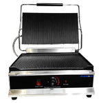 Commercial Electric Contact Grill / Panini Press Oversized Ribbed Plates 500x320mm 3kW - NEXORA120