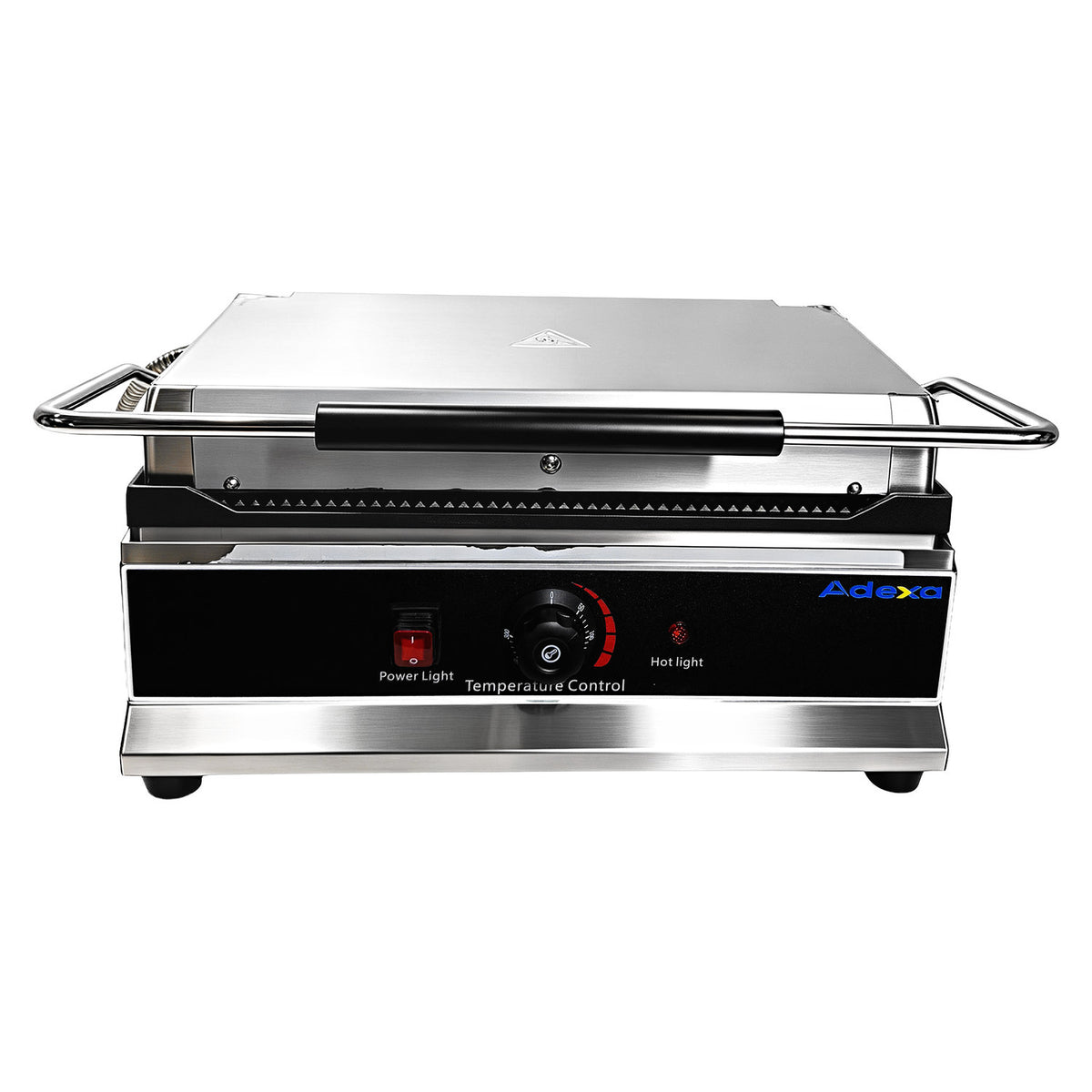 Commercial Electric Contact Grill / Panini Press Oversized Ribbed Plates 500x320mm 3kW - NEXORA120