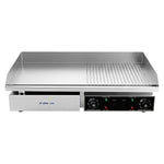 Commercial Electric Griddle 2/3 Flat & 1/3 Ribbed Dual Zone 728x393mm 6kW - NEXORA126
