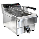 Commercial 13L Electric Deep Fryer Single Tank with Drain Tap 3kW - NEXORA132