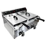 Commercial 2x 13L Electric Deep Fryer Double Tank with Drain Taps 6kW - NEXORA134