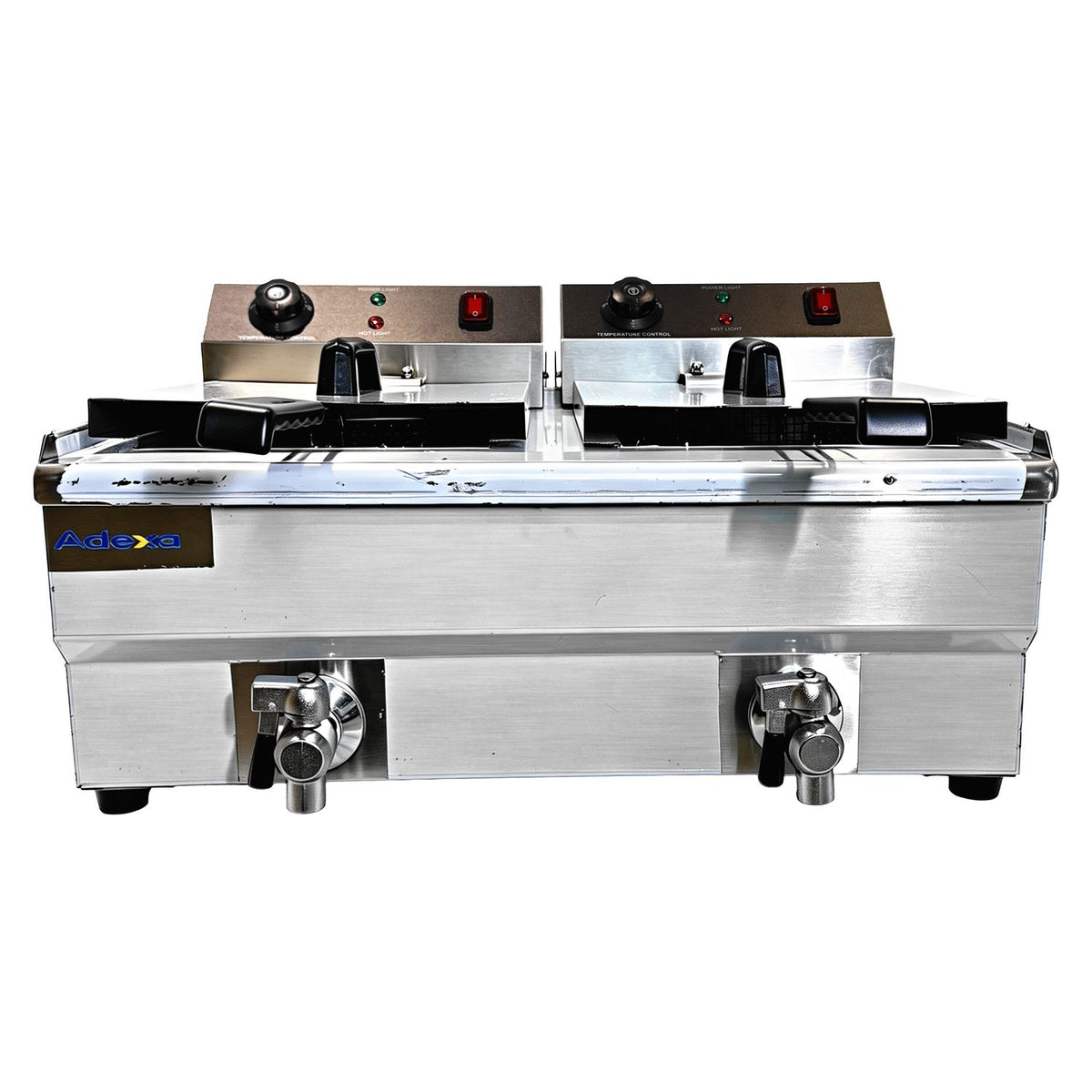Commercial 2x 13L Electric Deep Fryer Double Tank with Drain Taps 6kW - NEXORA134