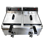 Commercial 2x 13L Electric Deep Fryer Double Tank with Drain Taps 6kW - NEXORA134