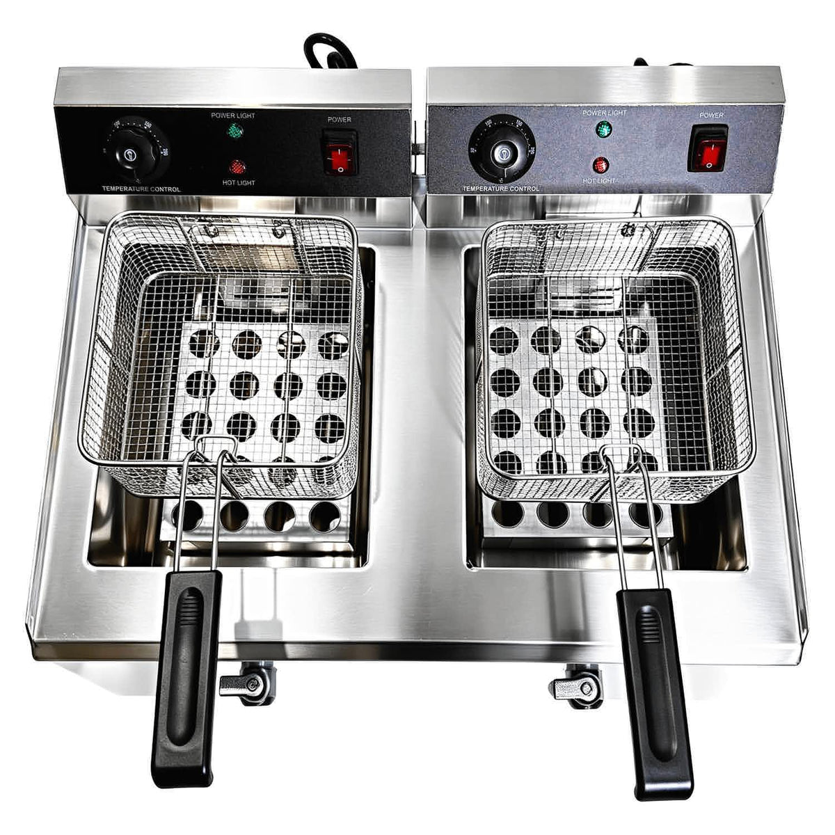 Commercial 2x 13L Electric Deep Fryer Double Tank with Drain Taps 6kW - NEXORA134