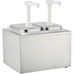 Commercial Condiment/Sauce Pump Dispenser 2x2 litre Stainless steel - NHP002