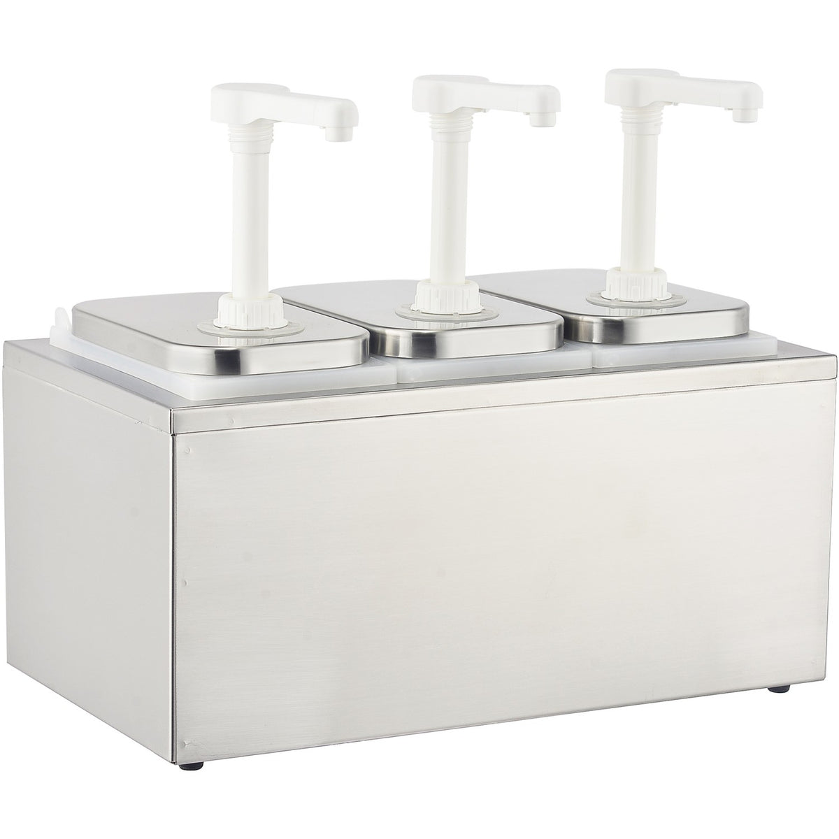 Commercial Condiment/Sauce Pump Dispenser 3x2 litre Stainless steel - NHP003
