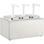 Commercial Condiment/Sauce Pump Dispenser 3x2 litre Stainless steel - NHP003