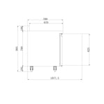 307 Ltr 2 Door Stainless Steel Freezer Prep Counter With Upstand - NORCOLD846