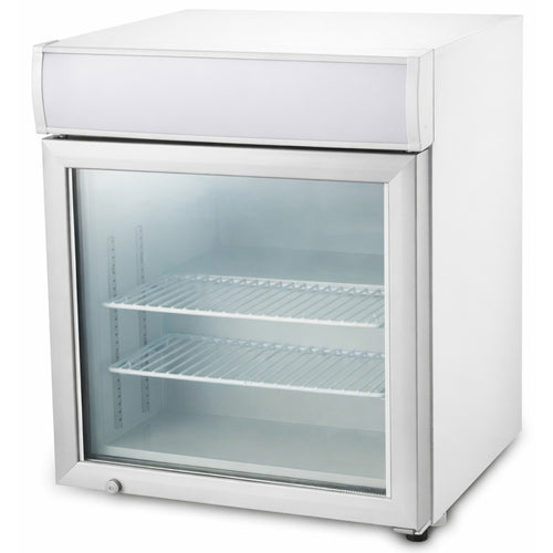 Commercial Countertop Display Freezer with Canopy 60L Single Glass Door White 570x568x700mm - NORD604