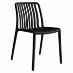 Bistro Dining Chair Slatted Seat and Backrest Polypropylene Indoors & Outdoors 440x450x800mm Black - P194BLACK