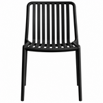 Bistro Dining Chair Slatted Seat and Backrest Polypropylene Indoors & Outdoors 440x450x800mm Black - P194BLACK