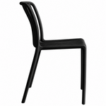 Bistro Dining Chair Slatted Seat and Backrest Polypropylene Indoors & Outdoors 440x450x800mm Black - P194BLACK