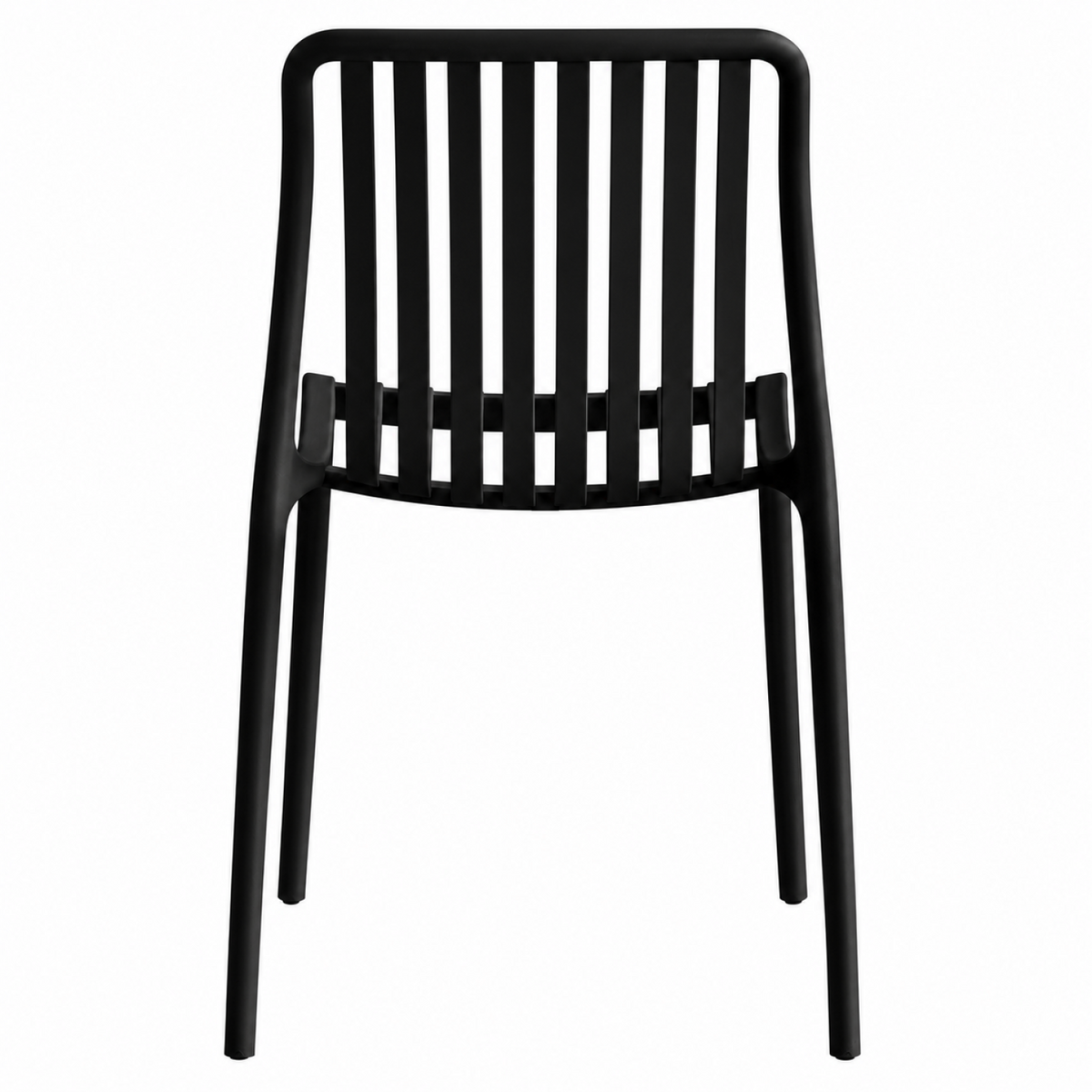 Bistro Dining Chair Slatted Seat and Backrest Polypropylene Indoors & Outdoors 440x450x800mm Black - P194BLACK