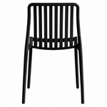 Bistro Dining Chair Slatted Seat and Backrest Polypropylene Indoors & Outdoors 440x450x800mm Black - P194BLACK