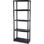 Professional Plastic Shelving Unit 5 tier Black 600x300x1735mm - P5T