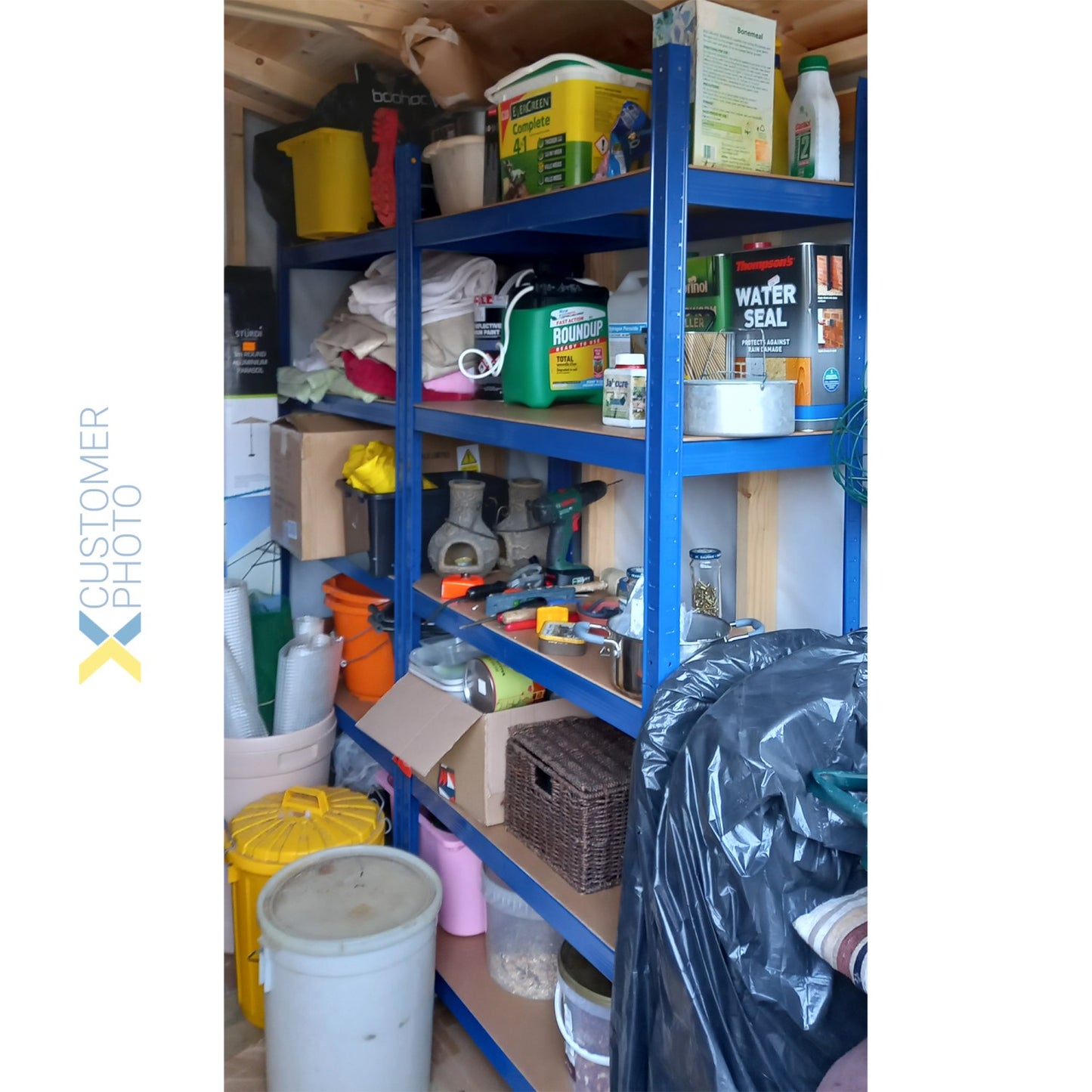 Industrial Shelving Unit Medium duty 900x400x1800mm 5 shelves 175 kg/shelf Powder coated steel - P9040