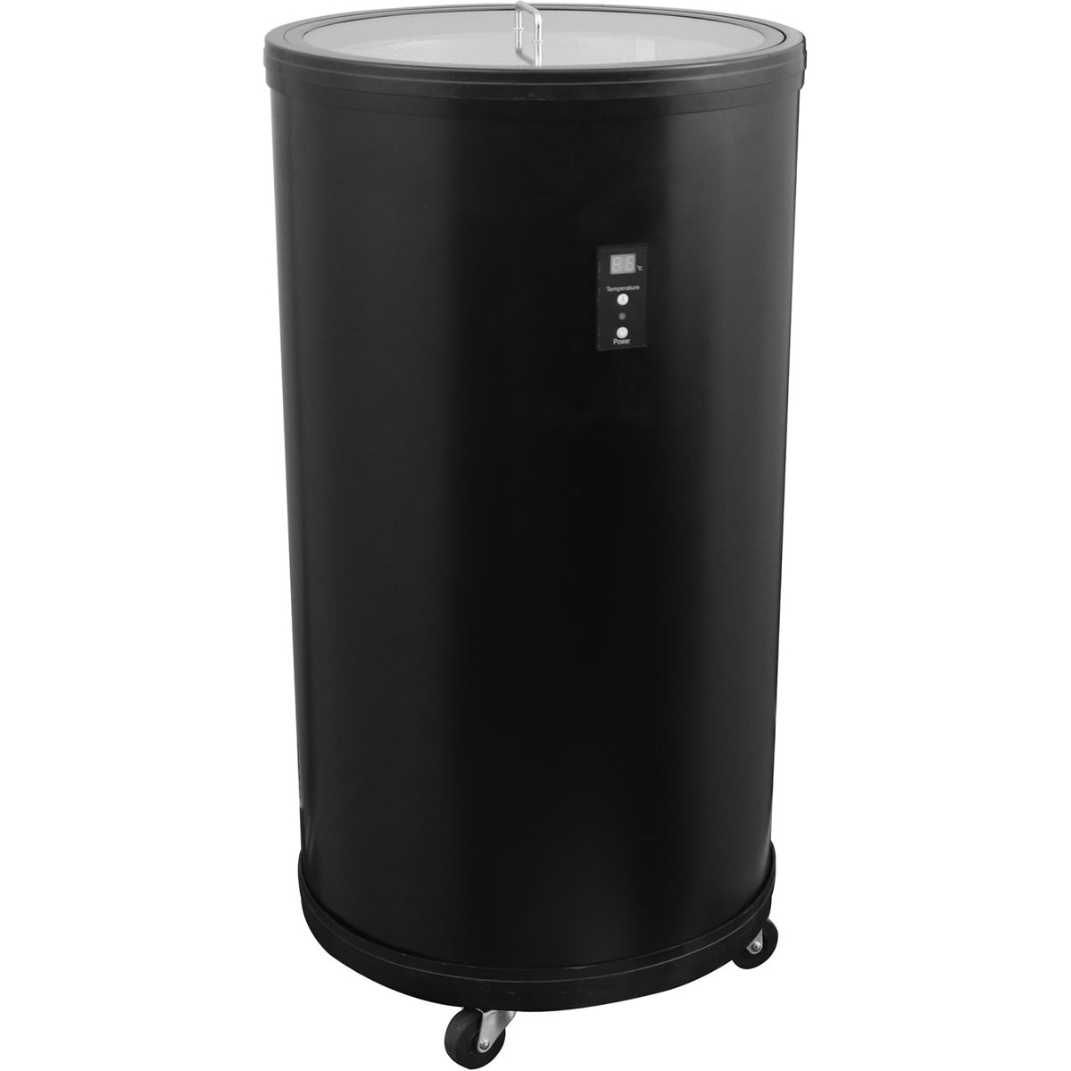 Commercial Mobile Barrel Can Cooler 75 Litre Black - PC75E