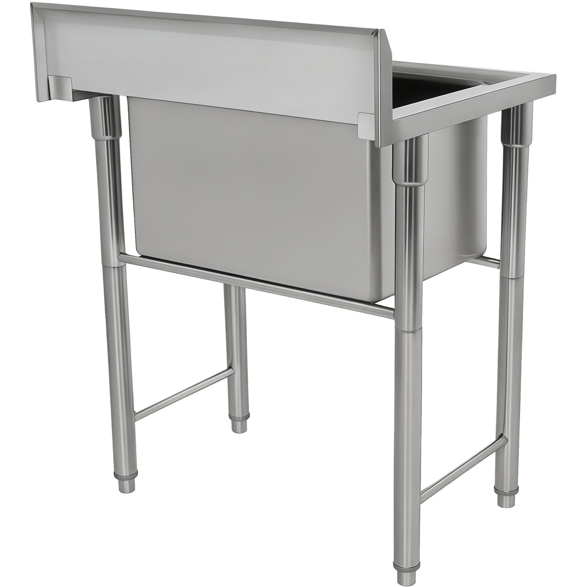 Commercial Stainless Steel Pet Grooming Bath Tub 800×600×1050(900+150)mm with Drainer Set - PDBS60080