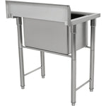 Commercial Stainless Steel Pet Grooming Bath Tub 800×600×1050(900+150)mm with Drainer Set - PDBS60080