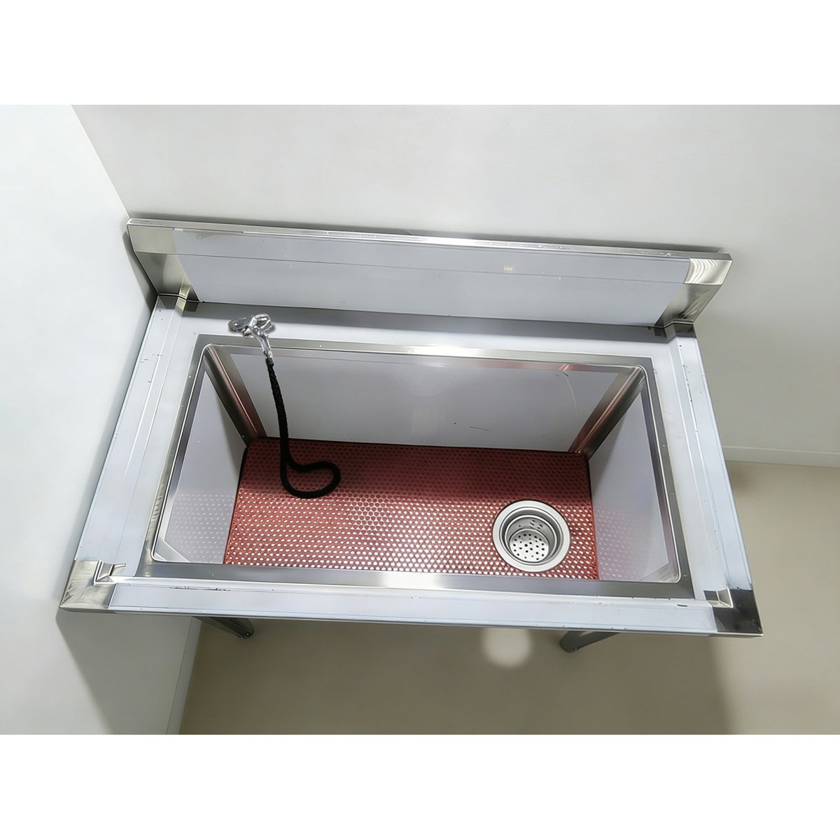 Commercial Stainless Steel Pet Grooming Bath Tub 800×600×1050(900+150)mm with Drainer Set - PDBS60080