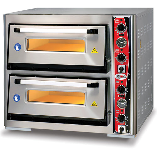 Commercial Double Deck Pizza Oven 10kW 400V 3 Phase 8 x 340mm Pizza Capacity - PF7070DET
