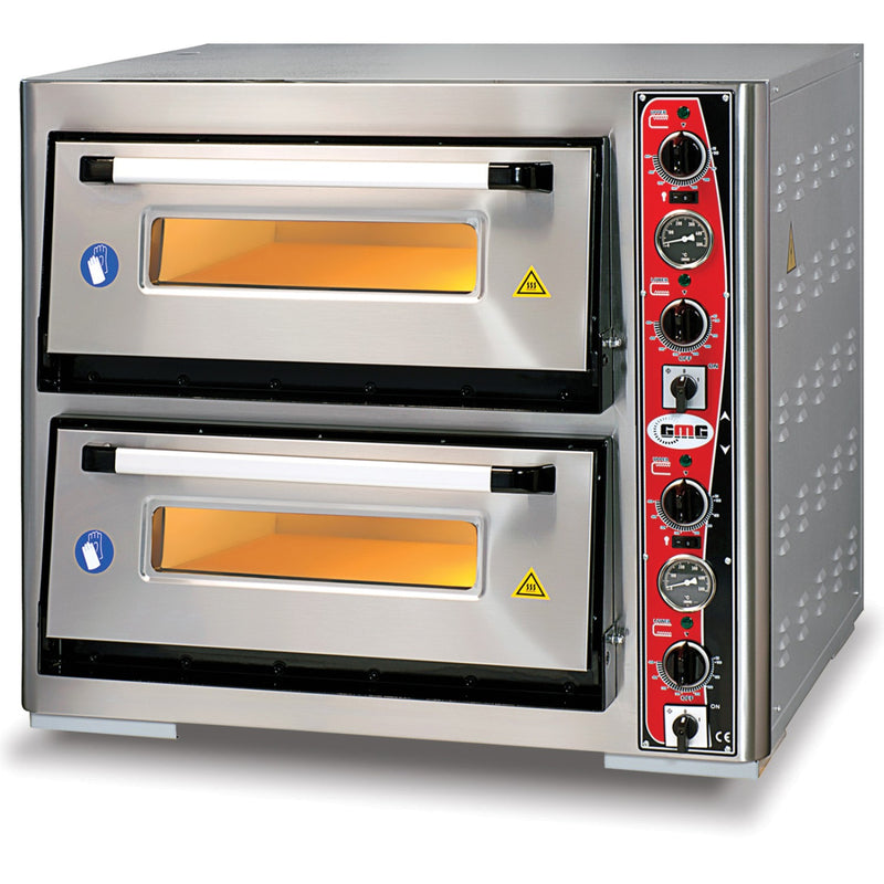 Commercial Double Deck Pizza Oven 10kW 400V 3 Phase 8 x 340mm Pizza Capacity - PF7070DET