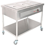 Mobile Bain Marie Food Warming Servery 3xGN1/1 - PFT12070